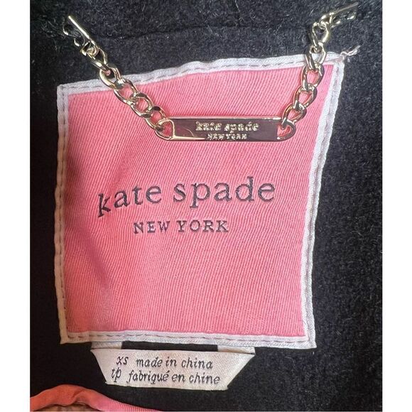 KATE SPADE NEW YORK Gingham Single Breasted Coat NWOT Size XS - Picture 7 of 8